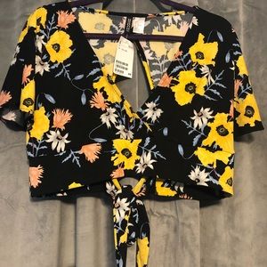 H + M Floral Crop Top